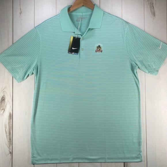 Nike Dri-FIT Golf Polo Shirt Mens Large Green Stripe U.S. Open Oakmont 2016 NWT - Picture 2 of 11